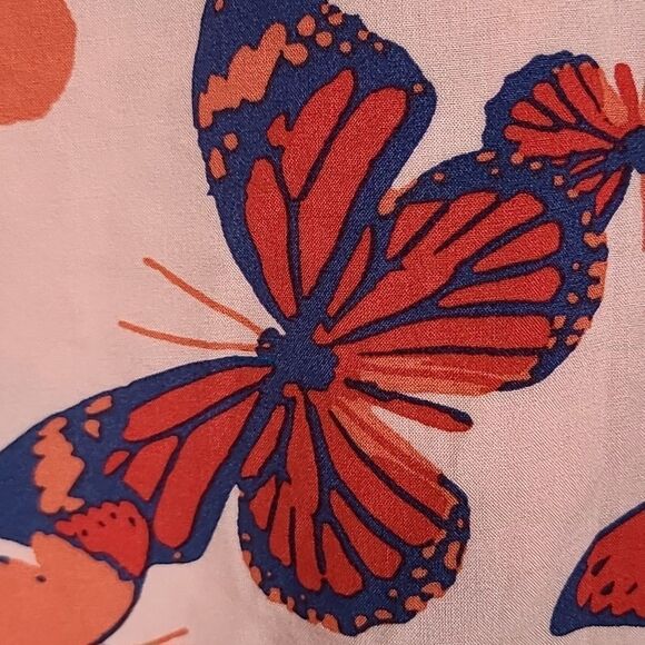 LuLaRoe Amy Butterfly Pink Dolman Sleeve Button Down Shirt Pink Gypsy Blouse - Picture 10 of 10